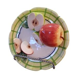 Bella Casa by Ganz Decorative Fruit Wall Plate 3D Apple 8" Diameter Collectible